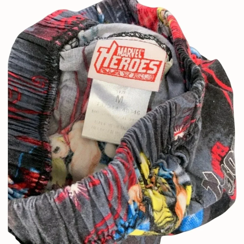 Marvel Heroes Kids Pajama Pants Medium Avengers Print Lounge Sleep Bottoms Boys